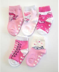 Zoknivilág 5 pár Babazokni lányoknak - csúszásgátló tappancsokkal