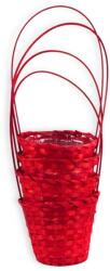  Bambusz füles kaspó piros 14cm 4db/csomag