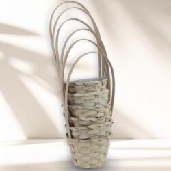  Bambusz füles kaspó mosott fehér 12cm 6db/csomag 200/#