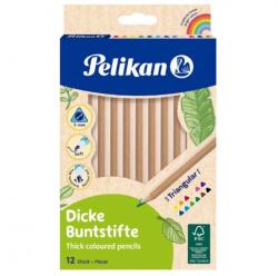 Pelikan Színesceruza készlet vastag jumbo natúrfa forma 12 intenzív szín Pelikán (00700047)