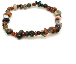 R. M. ékszer Óceán Jáspis Splitter Karkötő Barna-Zöld (098651)