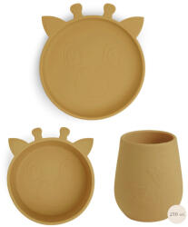 NUUROO szilikon 3 részes étkészlet- Sárga Zsiráf (NU449S)