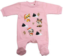 Asti Belül bolyhos hosszú ujjú baba rugdalozó karácsonyi mintával (00651043062)