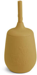 nuuroo szilikon pohár szívószállal- sárga (NU423S)