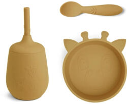 Nuuroo Szilikon zsiráfos étkészlet 3 részes- Sárga (NU450S)