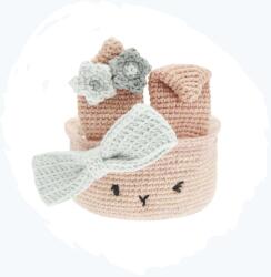  Húsvéti kosárka - horgolt szett - Szürke