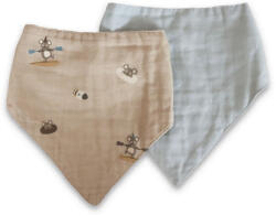 NUUROO - Villads muszlin nyálkendő 2db-os-Szörfös/Poros kék (NU573S)