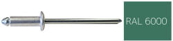 Koelner - Rawlplug Nyitott félgömbfejű húzószegecs 3, 2x8mm festett RAL6000 alumínium-acél