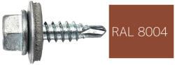 Koelner - Rawlplug Hatlapfejű önfúró lemezcsavar 4, 8x19mm festett RAL8004 DIN7504K - bakonykotoelem - 15 Ft