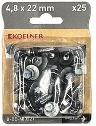 Koelner - Rawlplug Hatlapfejű önfúró lemezcsavar 4, 8x22mm horganyzott DIN7504K - bakonykotoelem - 651 Ft