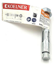 Koelner - Rawlplug Alapcsavar feszítőhüvellyel, hatlapfejű anyával KT 12x75mm horganyzott - bakonykotoelem - 326 Ft