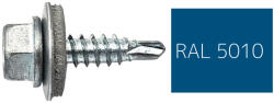 Koelner - Rawlplug Hatlapfejű önfúró lemezcsavar 4, 8x19mm festett RAL5010 DIN7504K - bakonykotoelem - 15 Ft