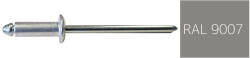 Koelner - Rawlplug Nyitott félgömbfejű húzószegecs 3, 2x8mm festett RAL9007 alumínium-acél