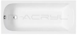 M-Acryl Mira fehér színű egyenes akril kád 120x70 kádlábbal és peremrögzítővel (12191)