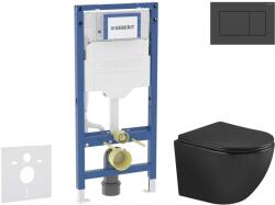 Geberit Duofix - Előfali szerelő készlet, Oudee WC és softclose ülőke, Sigma20 vezérlőgomb, matt fekete/fekete SANI11CA5503 (SANI11CA5503)
