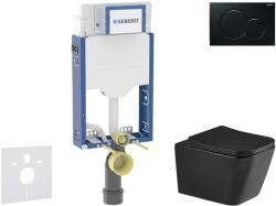 Geberit Kombifix - Előfali szerelő készlet, Arkas I WC ülőke és softclose, Sigma01 vezérlőgomb, fekete SANI15CA5509 (SANI15CA5509)