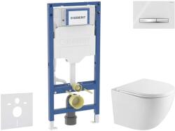 Geberit Duofix - Előfali szerelő készlet, Oudee WC és softclose ülőke, Sigma50 vezélőgomb, króm/alpesi fehér SANI11CA31100 (SANI11CA31100)
