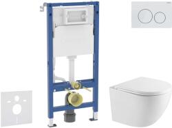 Geberit Duofix - Előfali szerelő készlet, Oudee WC és softclose ülőke, Delta20 vezérlőgomb, alpesi fehér SANI11CA31104 (SANI11CA31104)