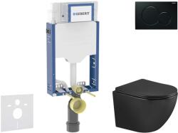 Geberit Kombifix - Előfali szerelő készlet, Oudee WC és softclose ülőke, Sigma01 vezérlőgomb, fekete SANI15CA5504 (SANI15CA5504)