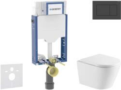 Geberit Kombifix - Előfali szerelő készlet, Nefia WC és softclose ülőke, Sigma20 vezérlőgomb, matt fekete/fekete SANI15CA5149 (SANI15CA5149)