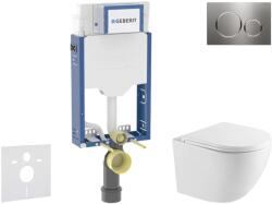 Geberit Kombifix - Előfali szerelő készlet, Oudee WC és softclose ülőke, Sigma20 vezérlőgomb, acél SANI15CA6108 (SANI15CA6108)