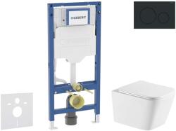 Geberit Duofix - Előfali szerelő készlet, Arkas I WC és softclose ülőke, Sigma20 vezérlőgomb, matt fekete/fekete SANI11CA5181 (SANI11CA5181)