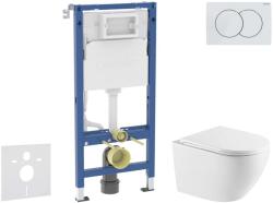 Geberit Duofix - Előfali szerelőkészlet, Oudee WC és softclose ülőke, Delta01 vezérlőgomb, alpesi fehér SANI11CA31120 (SANI11CA31120)