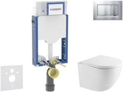 Geberit Kombifix - Előfali szerelő készlet, Oudee WC és softclose ülőke, Sigma20 vezérlőgomb, lakkozott matt króm/króm SANI15CA2101 (SANI15CA2101)