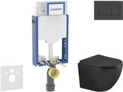 Geberit Kombifix - Előfali szerelő készlet, Oudee WC és softclose ülőke, Sigma20 vezérlőgomb, matt fekete/fekete SANI15CA5503 (SANI15CA5503)