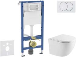 Geberit Duofix - Előfali szerelő készlet, Oudee WC és softclose ülőke, Delta vezérlőgomb, fehér SANI11CA31102 (SANI11CA31102)