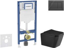Geberit Duofix - Előfali szerelő készlet, Arkas I WC és softclose ülőke, Sigma20 vezérlőgomb, fényes fekete/matt fekete SANI11CA5511 (SANI11CA5511)