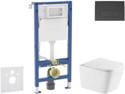 Geberit Duofix - Előfali szerelő készlet, Arkas I WC és softclose ülőke, Delta50 vezérlőgomb, matt fekete SANI11CA5184 (SANI11CA5184)