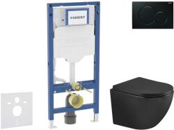 Geberit Duofix - Előfali szerelő készlet, Oudee WC és softclose ülőke, Sigma01 vezérlőgomb, fekete SANI11CA5508 (SANI11CA5508)