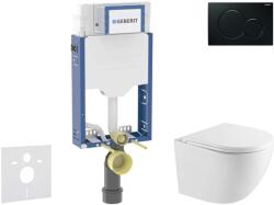 Geberit Kombifix - Előfali szerelő készlet, Oudee WC és softclose ülőke, Sigma01 vezérlőgomb, fekete SANI15CA5145 (SANI15CA5145)