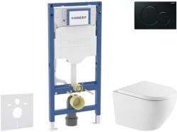 Geberit Duofix - Előfali szerelő készlet, Oudee WC és softclose ülőke, Sigma01 vezérlőgomb, fekete SANI11CA5179 (SANI11CA5179)