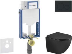 Geberit Kombifix - Előfali szerelő készlet, Oudee WC és softclose ülőke, Sigma20 vezérlőgomb, matt fekete/fekete SANI15CA5505 (SANI15CA5505)