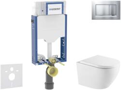 Geberit Kombifix - Előfali szerelő készlet, Oudee WC és softclose ülőke, Sigma20 vezérlőgomb, lakkozott matt króm/króm SANI15CA2107 (SANI15CA2107)
