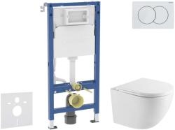 Geberit Duofix - Előfali szerelőkészlet, Oudee WC és softclose ülőke, Delta01 vezérlőgomb, alpesi fehér SANI11CA3198 (SANI11CA3198)