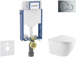 Geberit Kombifix - Előfali szerelő készlet, Oudee WC és softclose ülőke, Sigma01 vezérlőgomb, fényes króm SANI15CA1144 (SANI15CA1144)