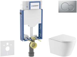 Geberit Kombifix - Előfali szerelő készlet, Nefia WC és softclose ülőke, Sigma01 vezérlőgomb, lakkozott matt króm SANI15CA2104 (SANI15CA2104)