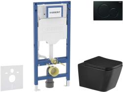Geberit Duofix - Előfali szerelő készlet, Arkas I WC ülőke és softclose, Sigma01 vezérlőgomb, fekete SANI11CA5514 (SANI11CA5514)