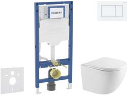 Geberit Duofix - Előfali szerelő készlet, Oudee WC és softclose ülőke, Sigma20 vezérlőgomb, fehér/matt fehér SANI11CA31101 (SANI11CA31101)
