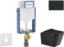 Geberit Kombifix - Előfali szerelő készlet, Arkas I WC és softclose ülőke, Sigma20 vezérlőgomb, matt fekete/fekete SANI15CA5510 (SANI15CA5510)