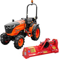 ACE Tractor ACE VEER 3000 4WD motor Mitsubishi 25 CP diesel rezervor 25 L 9+3 viteze tractiune 4x4 servo directie anvelope profil agricol 6.00-12" & 8.3x20" + Tocator vegetal / Mulcher cu cadru fix GINGER