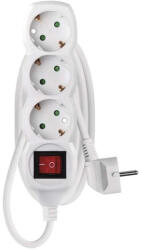 EMOS P1321R hosszabbító 1, 5 m / 3 aljzat / kapcsolós / fehér / PVC / 1, 5 mm2 (P1321R)