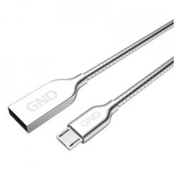Gnd USB-A / micro USB adatkábel, 1 m, ezüst, acél (MICUSB1M3)