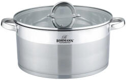 BOHMANN Cratita din inox cu capac Bohmann, 7.9 litri, 26 x 15 cm, capac sticla termorezistent, compatibil inductie (BH 1326)