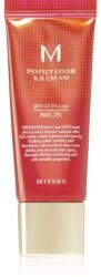 Missha M Perfect Cover BB krém nagyon magas UV védelemmel kis csomagolás árnyalat No. 25 Warm Beige SPF 42/PA+++ 20 ml