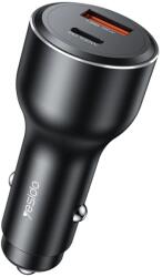 YESIDO - Autós Töltő (Y65) - Kettős USB-A + Type-C, PD100W, Alumínium Ötvözet, Szupergyors Töltés - Fekete