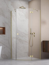 Radaway Essenza 8 Brushed Gold PTJ szögletes szálcsiszolt arany zuhanykabin 90x100 átlátszó balos